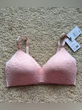 Knix WingWoman Contour Bra Lace Rose Water Pink Size 7 36DD 38DD 36E